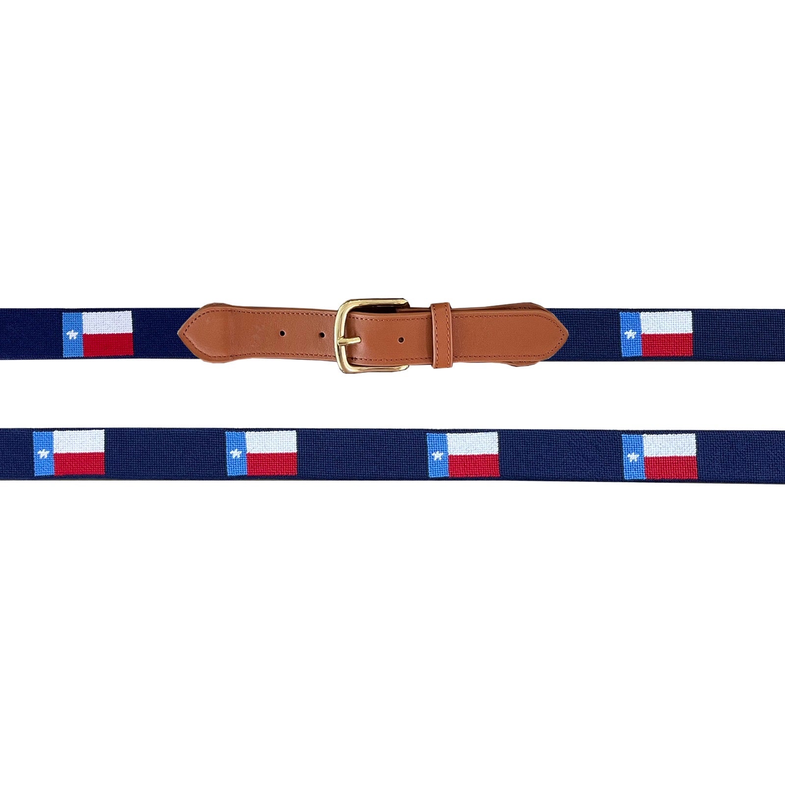 Texas Flag Needlepoint Belt (Navy)