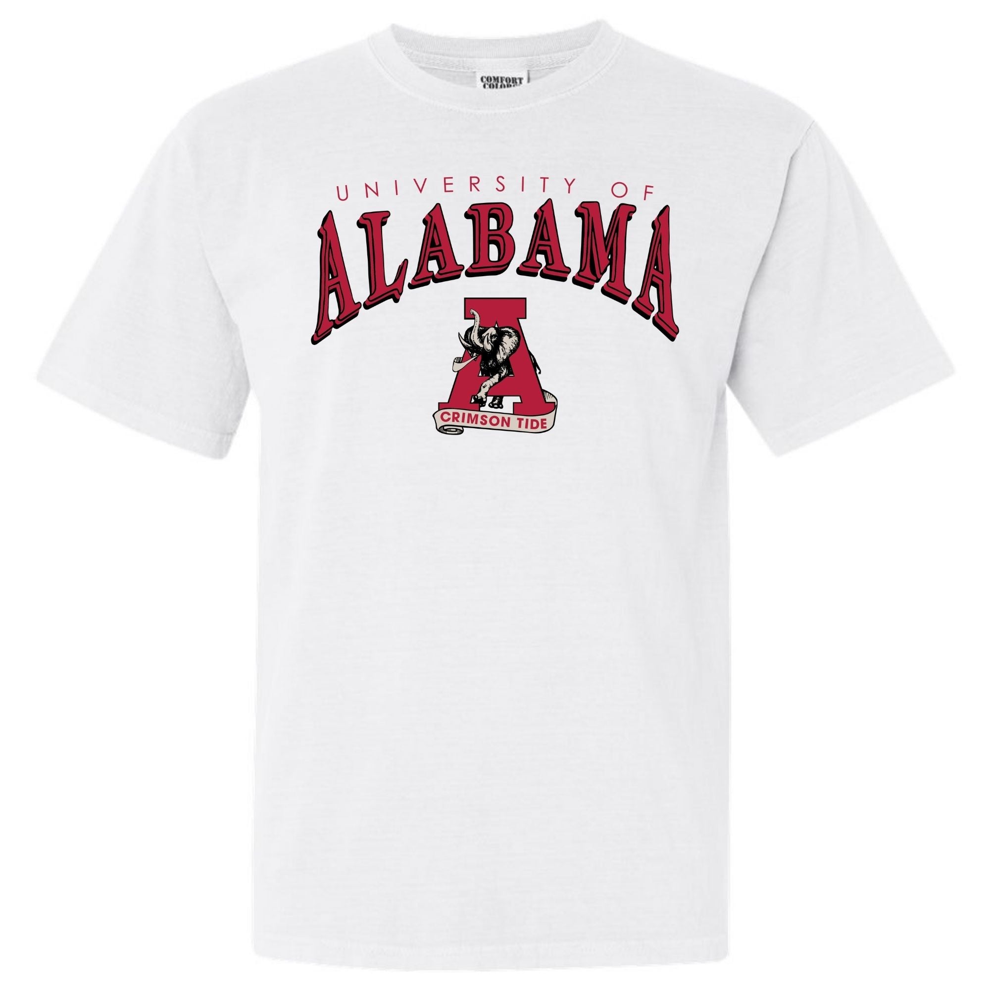 Alabama Crimson Tide Vintage Mascot Tee – University of Alabama Retro Graphic T-Shirt
white comfort colors
