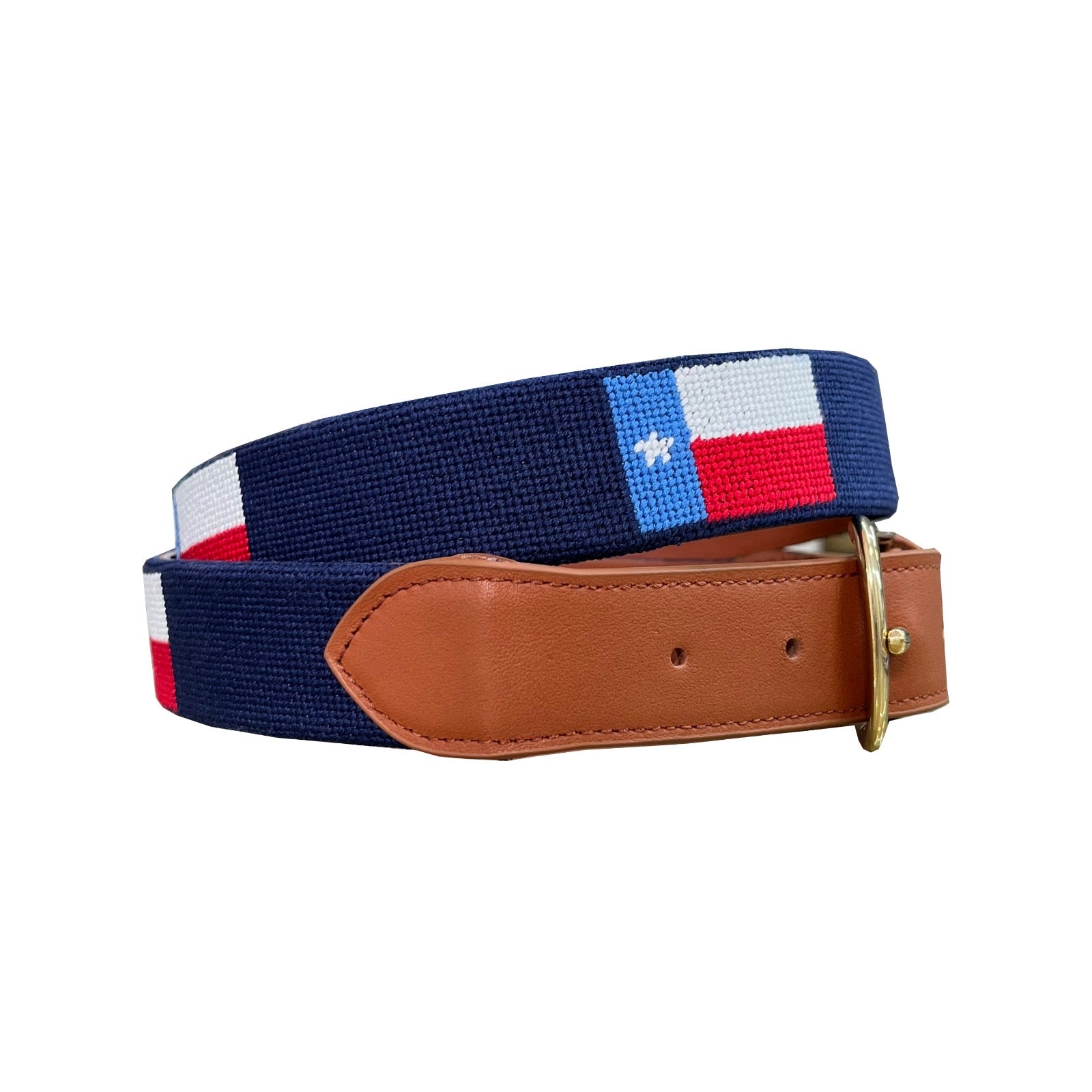 Texas Flag Needlepoint Belt (Navy)
