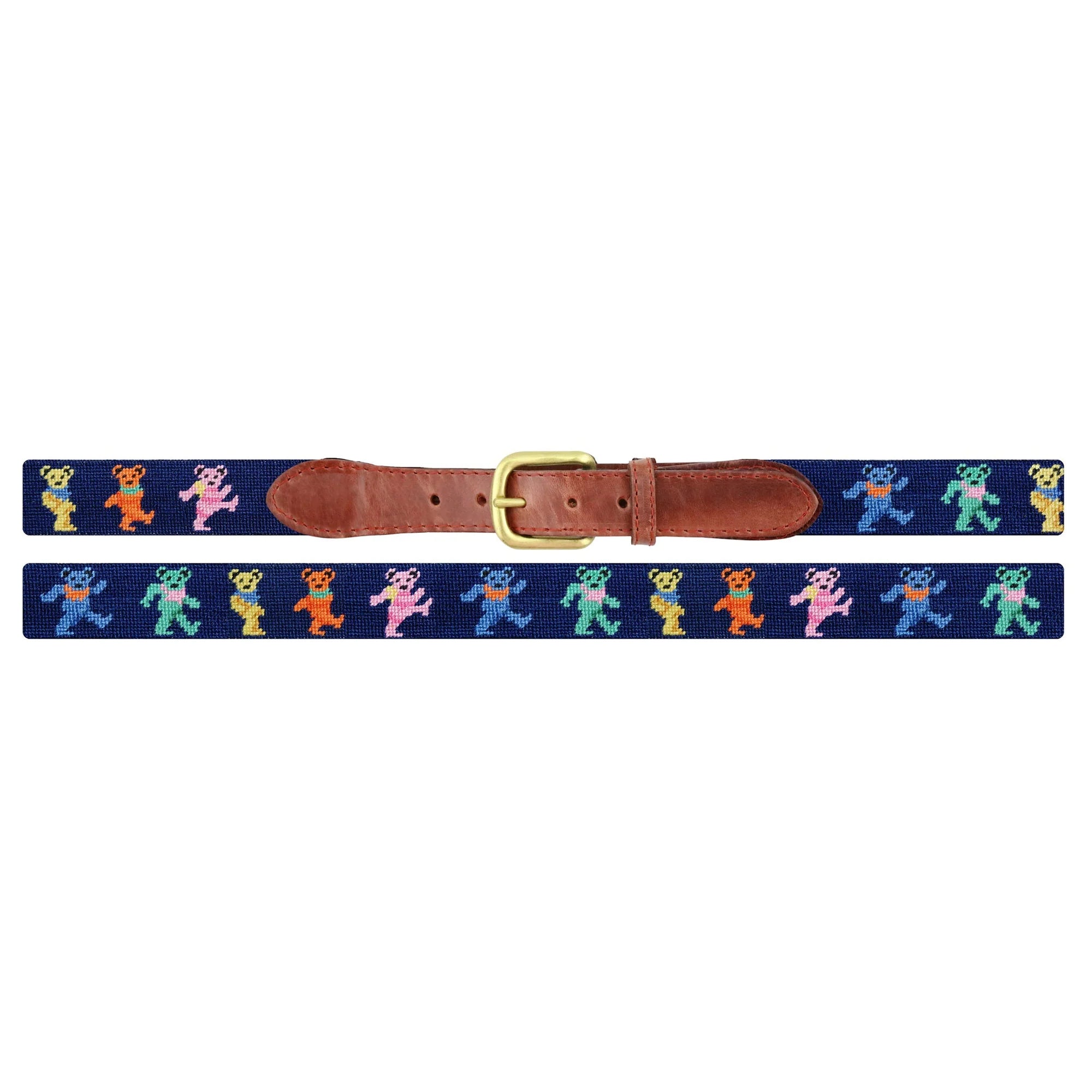 Dancing Bears Needlepoint Belt