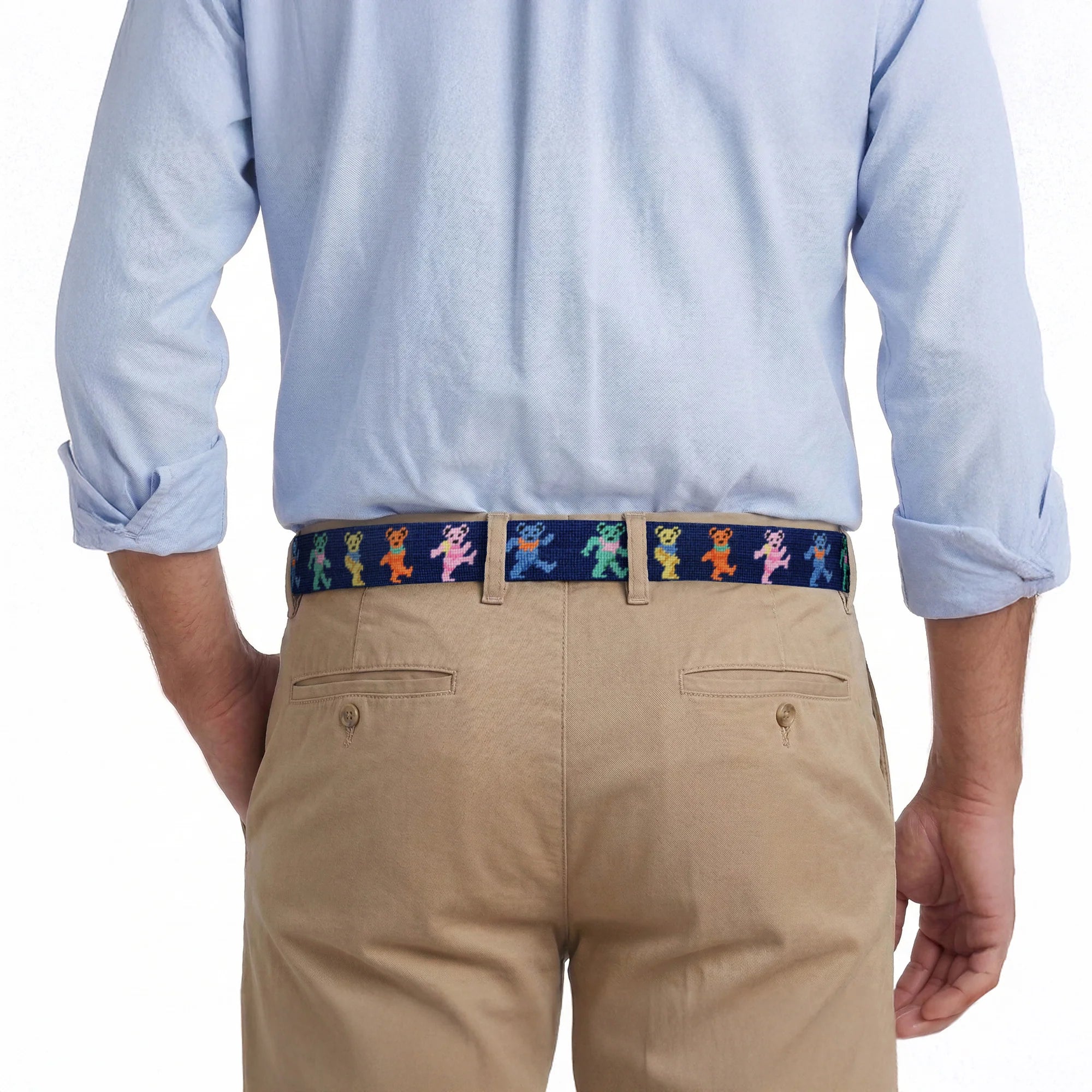 Dancing Bears Needlepoint Belt