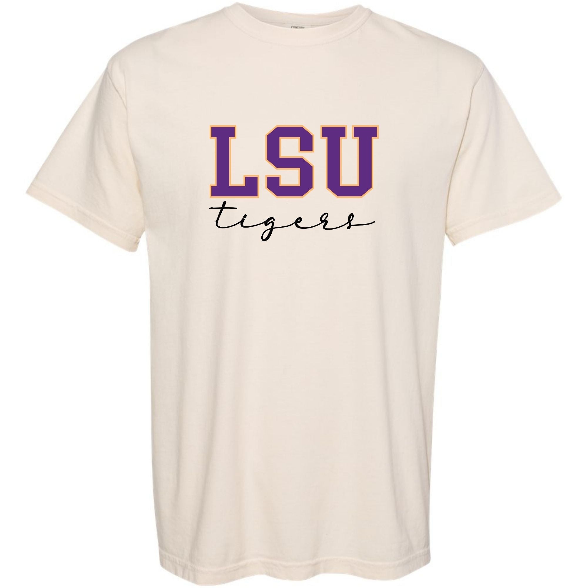 LSU Tigers Script Tee – Classic Purple & Gold Louisiana Spirit Shirt comfort color tshirt Louisiana 