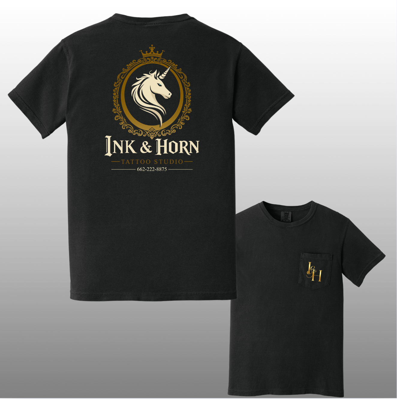 Support Local: Ink & Horn Tattoo Shop Tshirts
