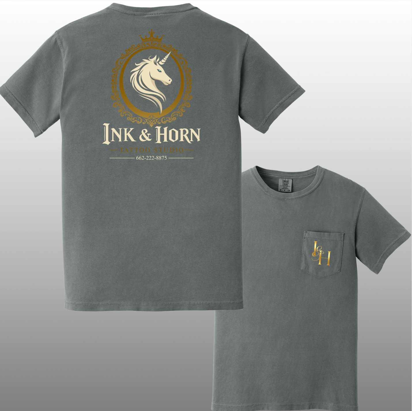 Support Local: Ink & Horn Tattoo Shop Tshirts