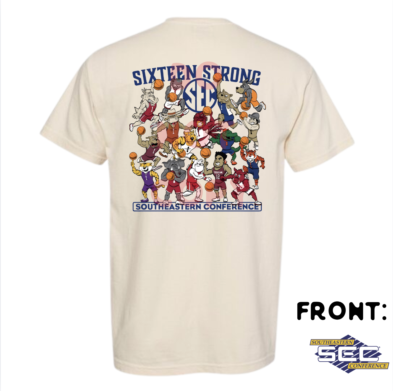 SEC Mascots Comfort Colors Tee • Southeastern Conference, Game Day Shirt, Basketball