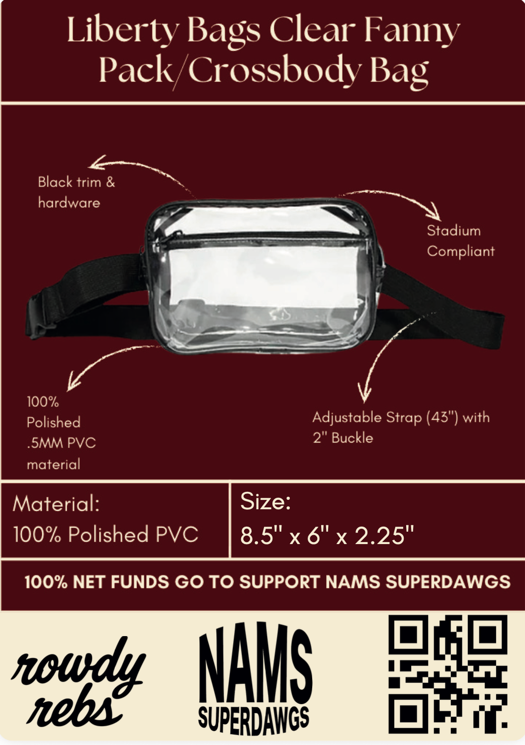 Liberty Bags® Clear Fanny Pack – Model 5778