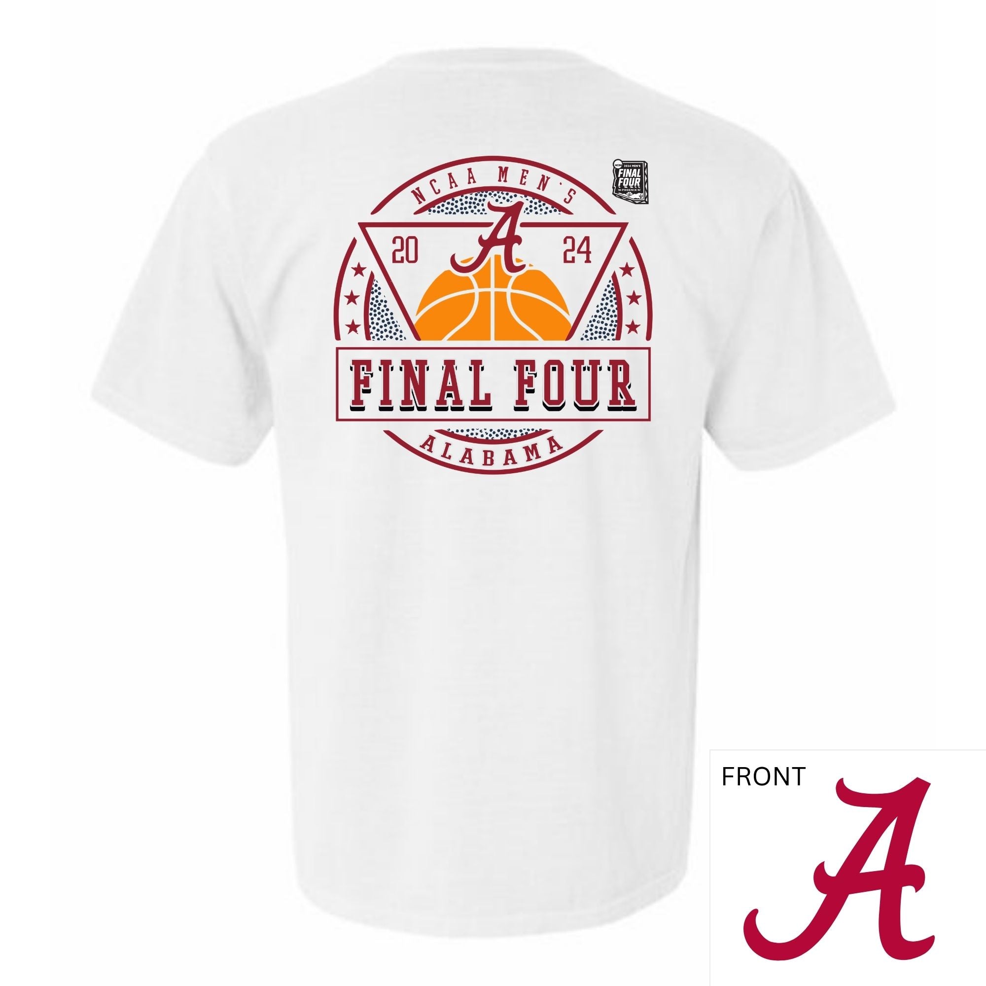 Alabama Crimson Tide 2024 Final Four shirt with NCAA men’s basketball graphic on white tee, March Madness Alabama fan apparel
comfort colors alabama shirt 
