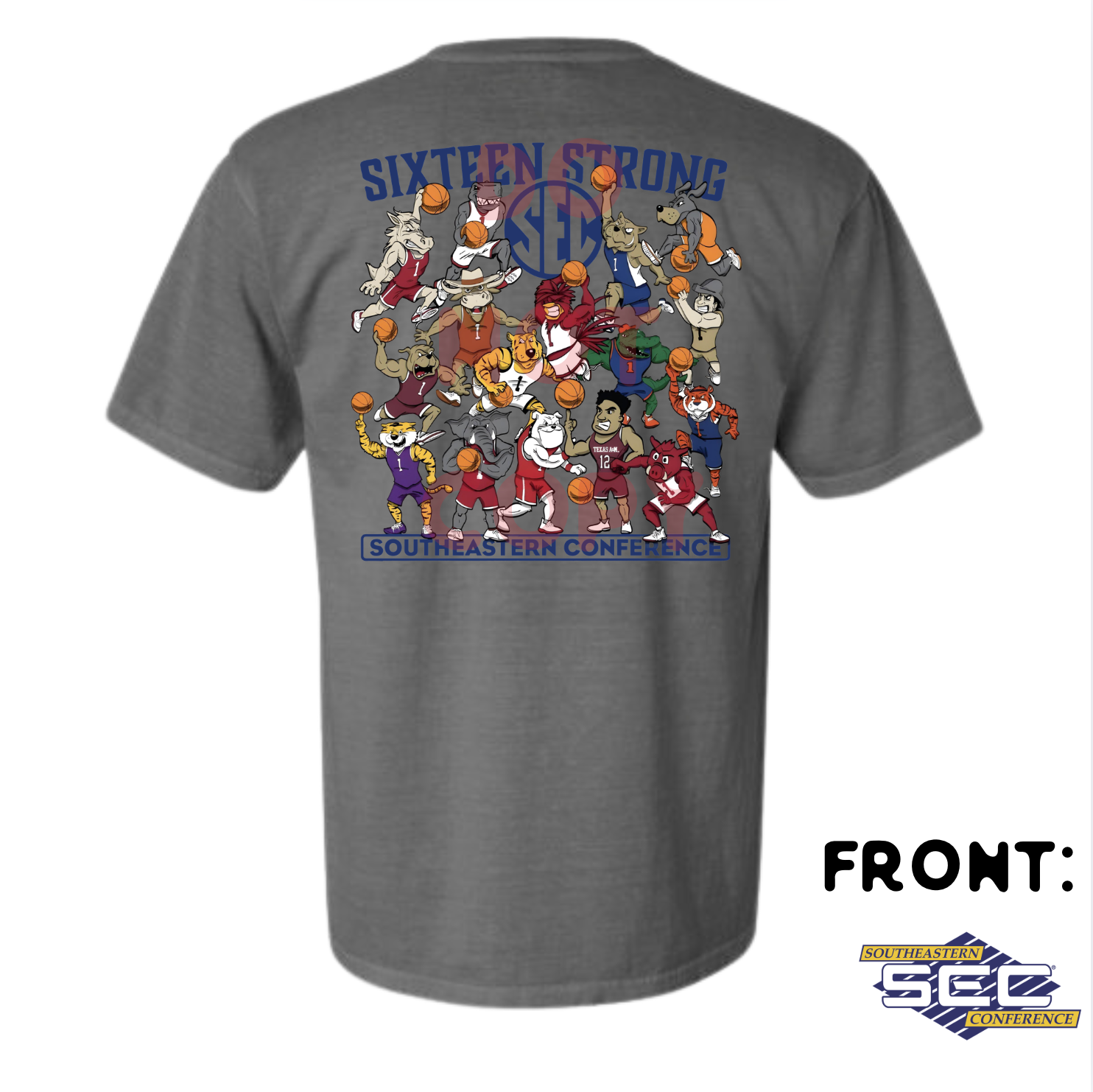 SEC Mascots Comfort Colors Tee • Southeastern Conference, Game Day Shirt, Basketball