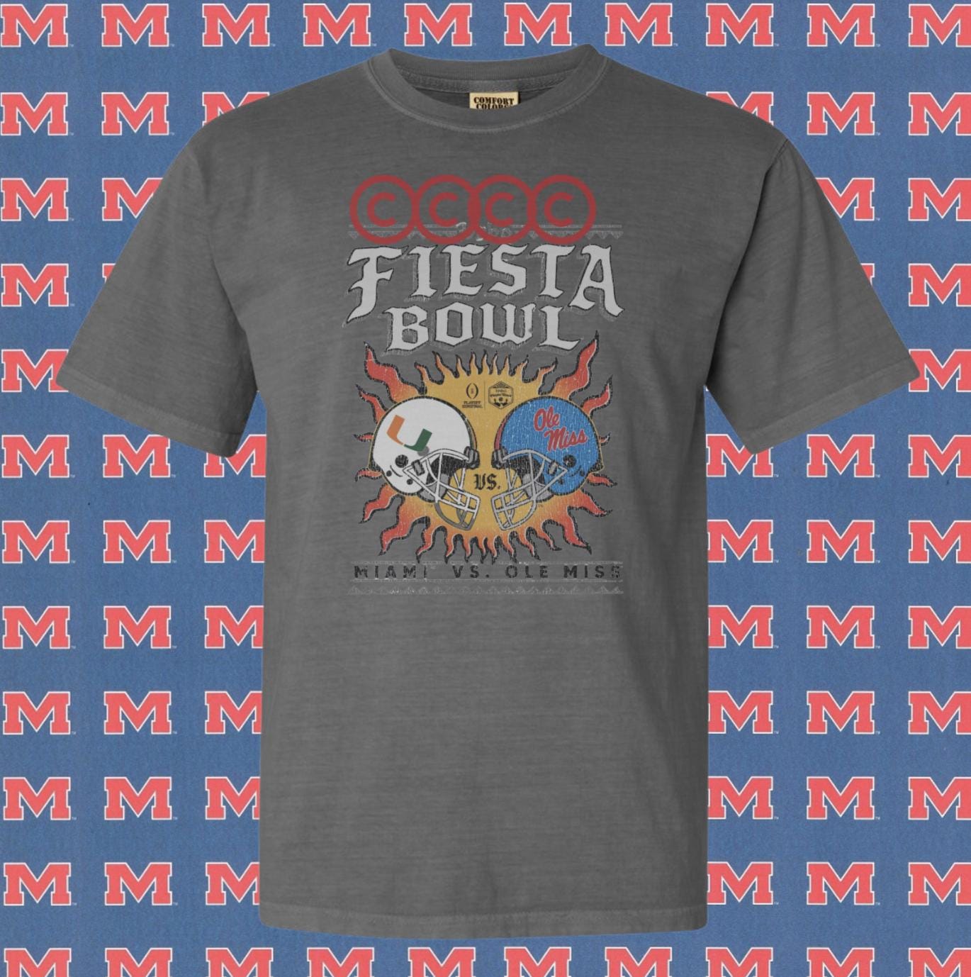 Retro MIAMI vs Ole Miss Rebels 2026 Fiesta Bowl Shirt | CFP Semifinal Tee | Ole Miss Football Playoff Shirt | Arizona Bowl Game Shirt
