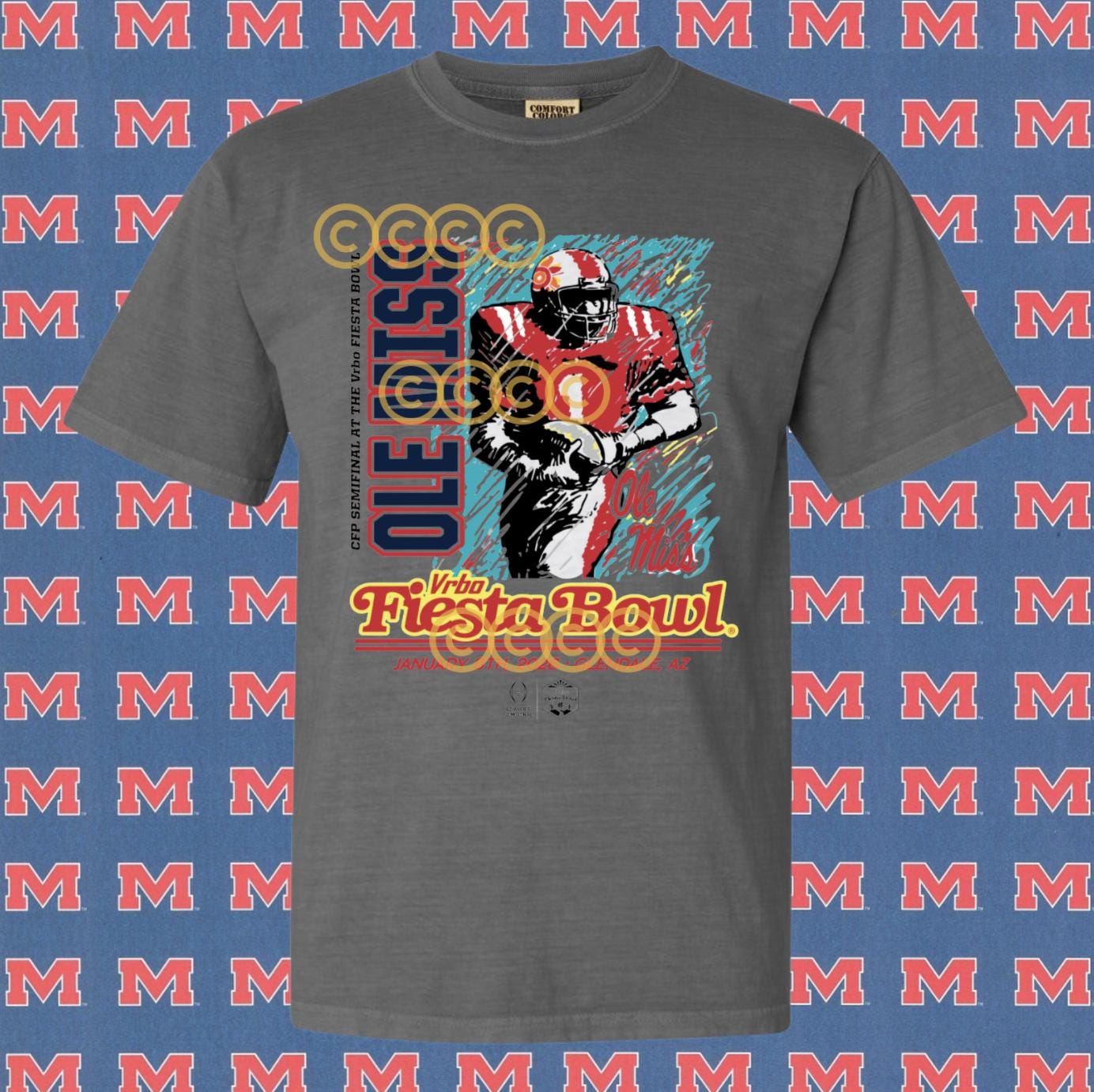 Retro 80s  Ole Miss Rebels 2026 Fiesta Bowl Shirt | CFP Semifinal Tee | Ole Miss Football Playoff Shirt | Arizona Bowl Game Shirt