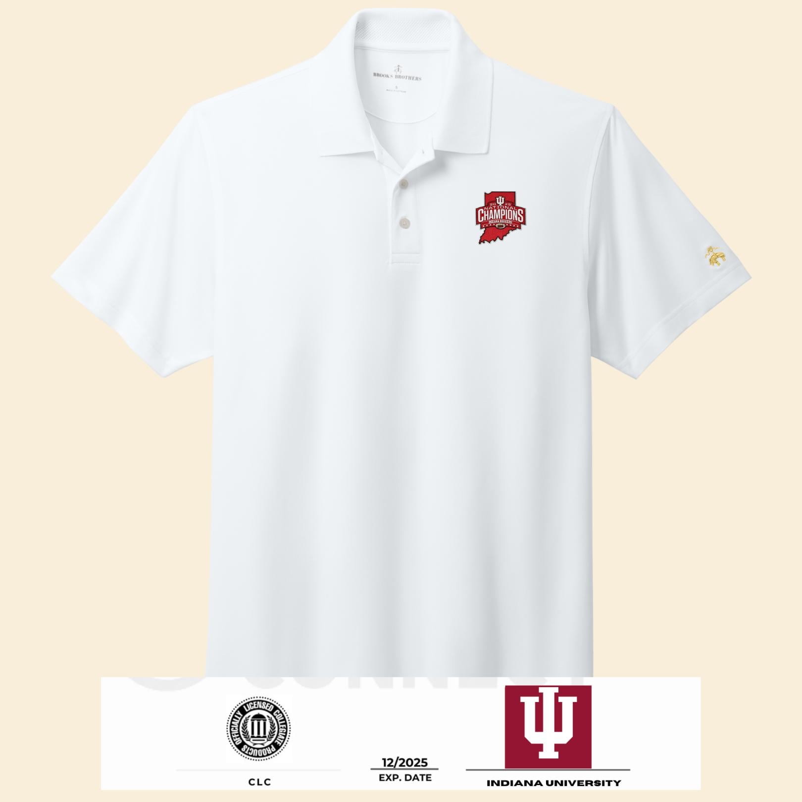 Indiana Hoosiers 2025 Champions Polo Shirt | Brooks Brothers Partnership