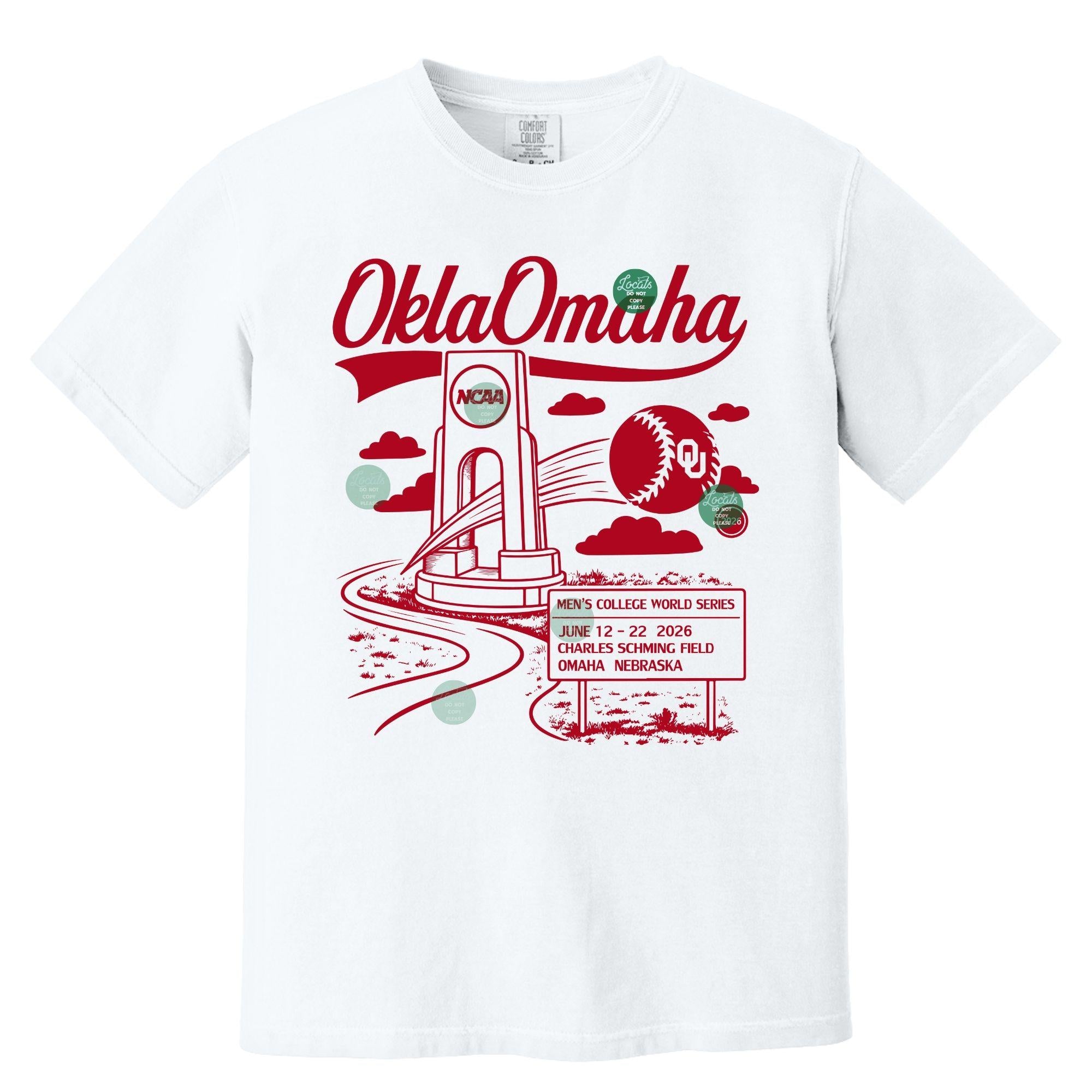 Oklahoma Sooners Baseball Shirt | 2026 College World Series Tee (Comfort Colors)