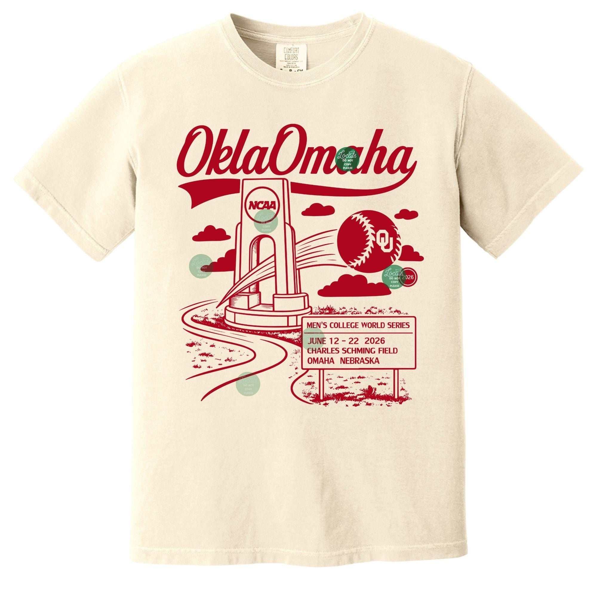 Oklahoma Sooners Baseball Shirt | 2026 College World Series Tee (Comfort Colors)