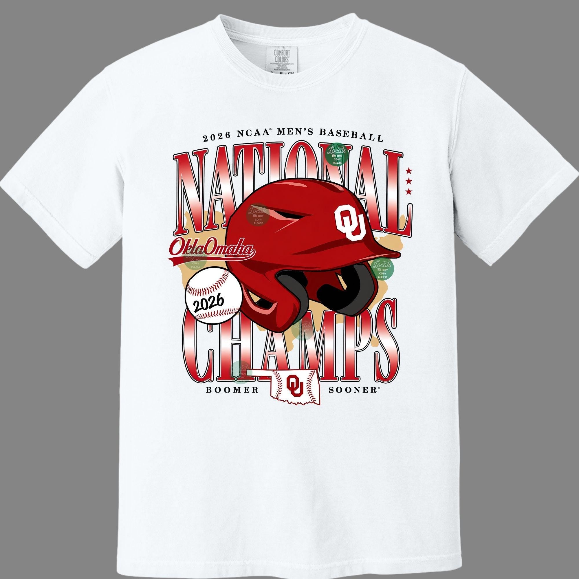 Oklahoma Sooners 2026 Baseball National Champions Comfort Colors Tee